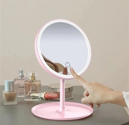سایت خرید آینه آرایشی تاشو رنگ صورتی