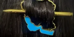 خرید گل سر نقشه ایران hair با خودنویس طلایی زیبا 