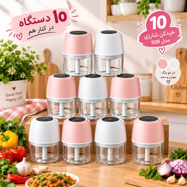 خرد کردن سیر، پیاز و سبزیجات؛ کاربردهای متنوع خردکن شارژی S05